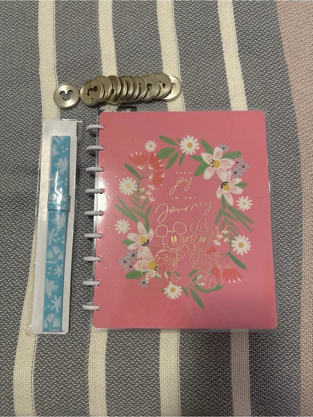 The Happy Planner Pink Floral Mickey & Minnie Disc-Bound Planner